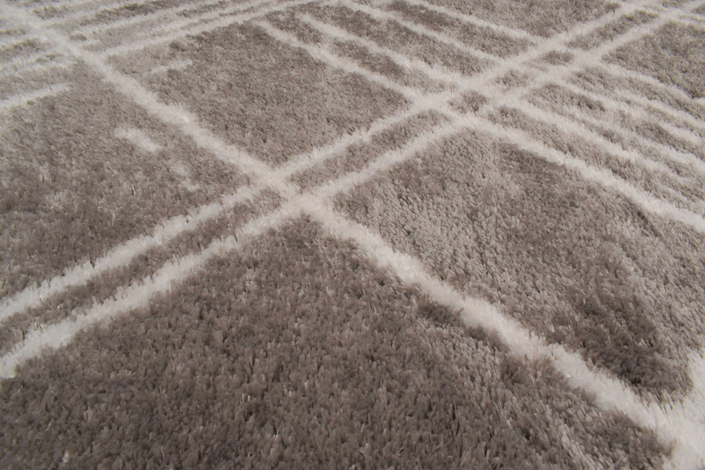 Tapis abstrait gris motif géométrique Nazar rugs