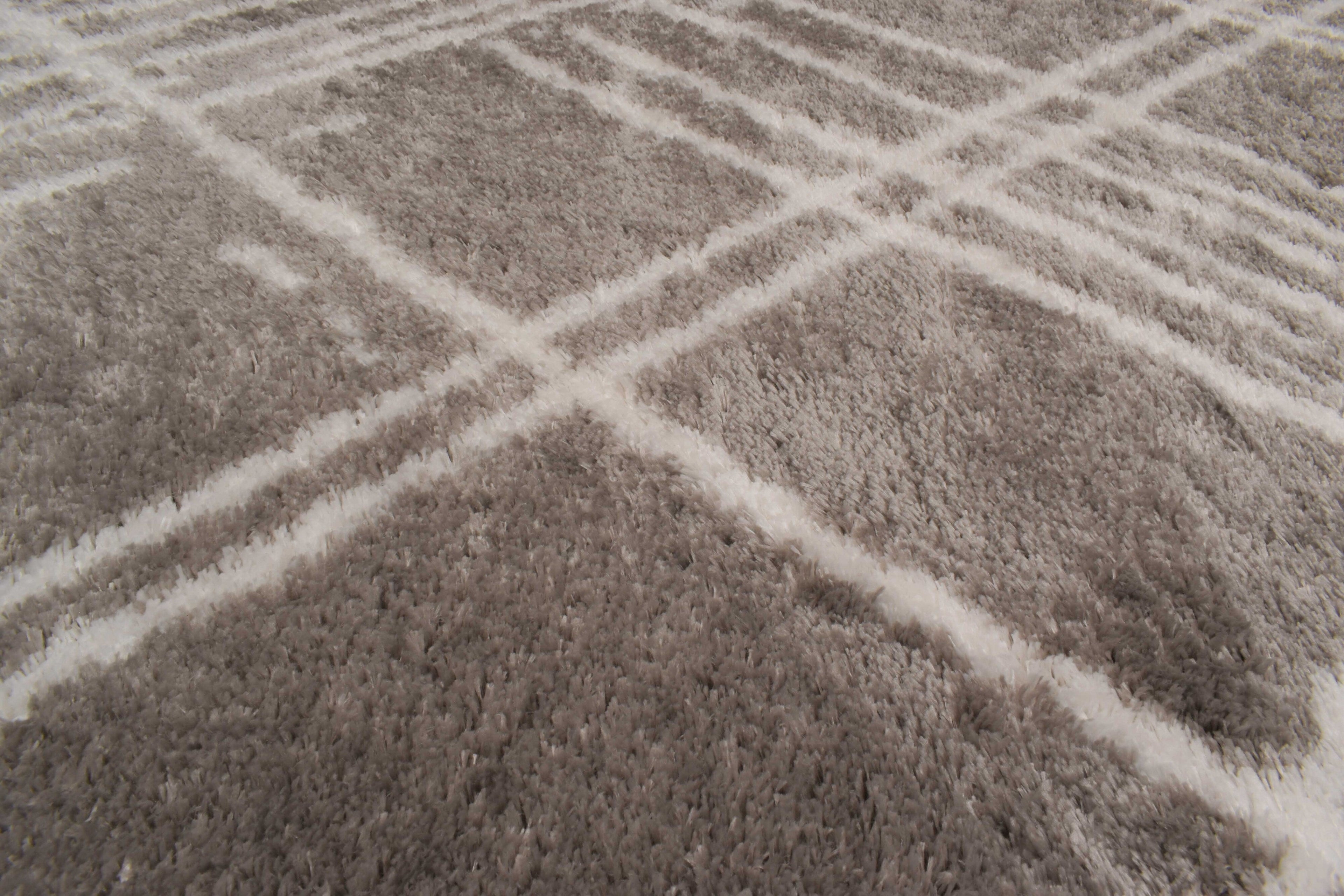 Tapis abstrait gris motif géométrique Nazar rugs