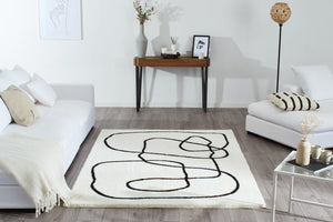 Tapis abstrait noir et blanc Nazar rugs