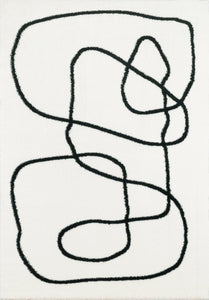 Tapis abstrait noir et blanc Nazar rugs