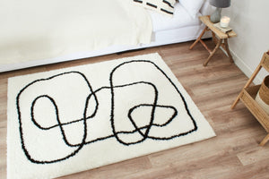 Tapis abstrait noir et blanc Nazar rugs
