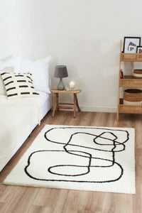 Tapis abstrait noir et blanc Nazar rugs