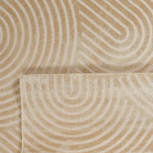 Tapis arc en ciel beige avec poils longs en relief Nazar rugs