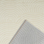 Tapis arc-en-ciel crème avec longs poils en relief Nazar rugs