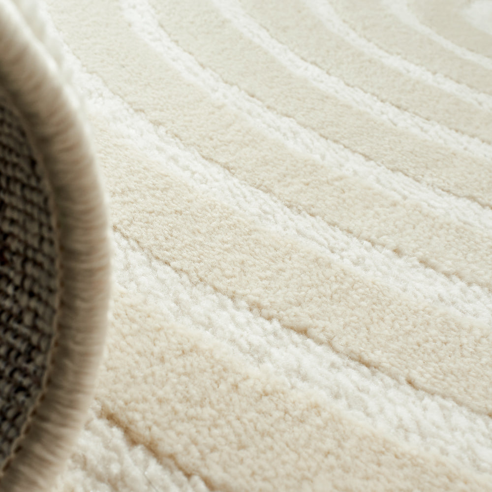 Tapis arc-en-ciel crème avec longs poils en relief Nazar rugs