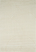Tapis arc-en-ciel crème avec longs poils en relief Nazar rugs