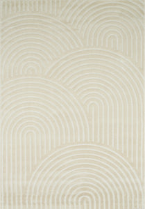 Tapis arc-en-ciel crème avec longs poils en relief Nazar rugs