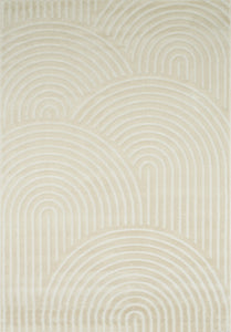 Tapis arc-en-ciel crème avec longs poils en relief Nazar rugs