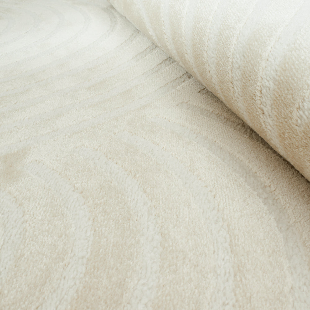 Tapis arc-en-ciel crème avec longs poils en relief Nazar rugs