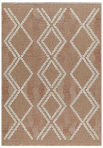 TULUM - tapis de salon - intérieur et extérieur rouge/terra - aspect jute  motifs  losanges : TUL9048TER - Nazar rugs