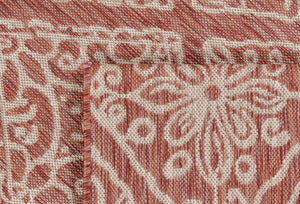 Tapis avec ornement floral rouge Nazar rugs