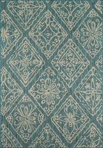 Tapis avec ornement floral turquoise Nazar rugs