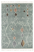 Tapis berbère bleu motifs losanges Nazar rugs