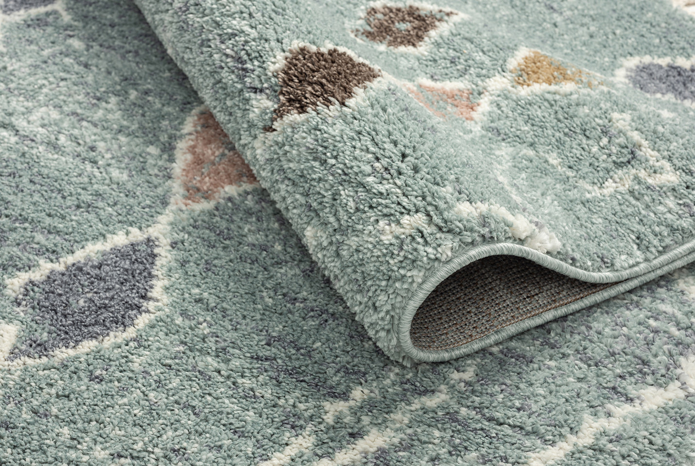 Tapis berbère bleu motifs losanges Nazar rugs