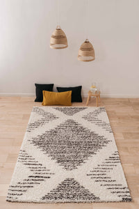 Tapis BIANCA, damier, crème, 200x290cm – Nazar rugs