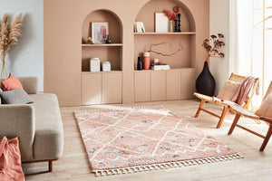 Tapis berbère en laine rose Nazar rugs