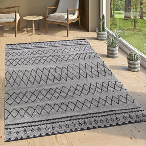 Tapis berbère gris et noir Nazar rugs