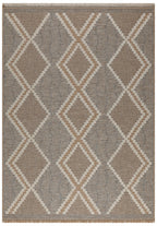 TULUM - tapis de salon - intérieur et extérieur bleu - aspect jute  motifs  losanges  : TUL9048BLE - Nazar rugs