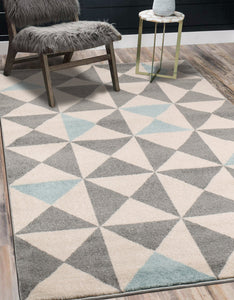 Tapis bleu et gris Nazar rugs