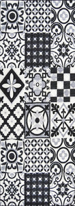 Tapis carreaux de ciment blanc et noir Nazar rugs