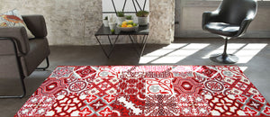 Tapis carreaux de ciment rouge Nazar rugs