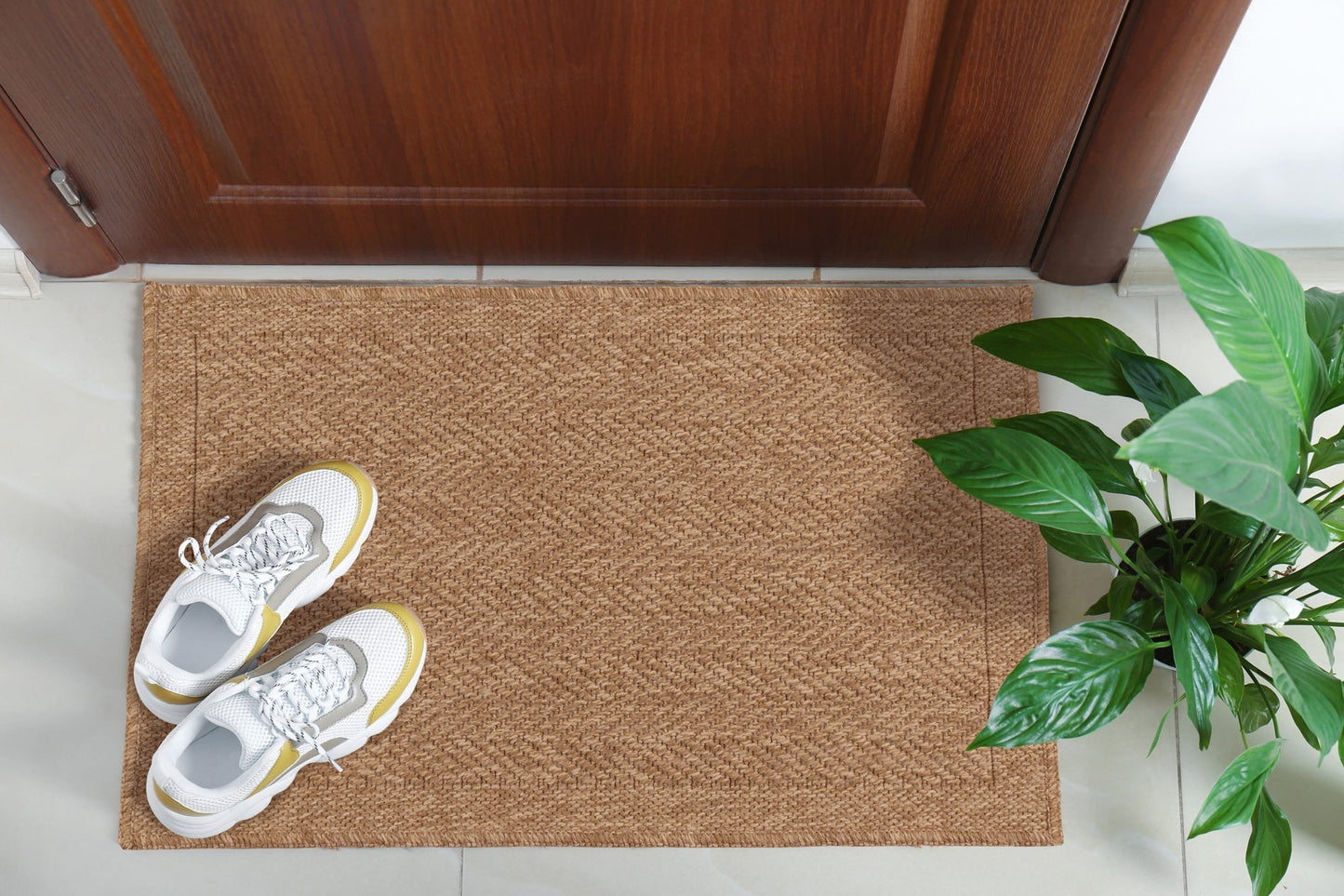 Tapis chevron effet jute naturel Nazar rugs