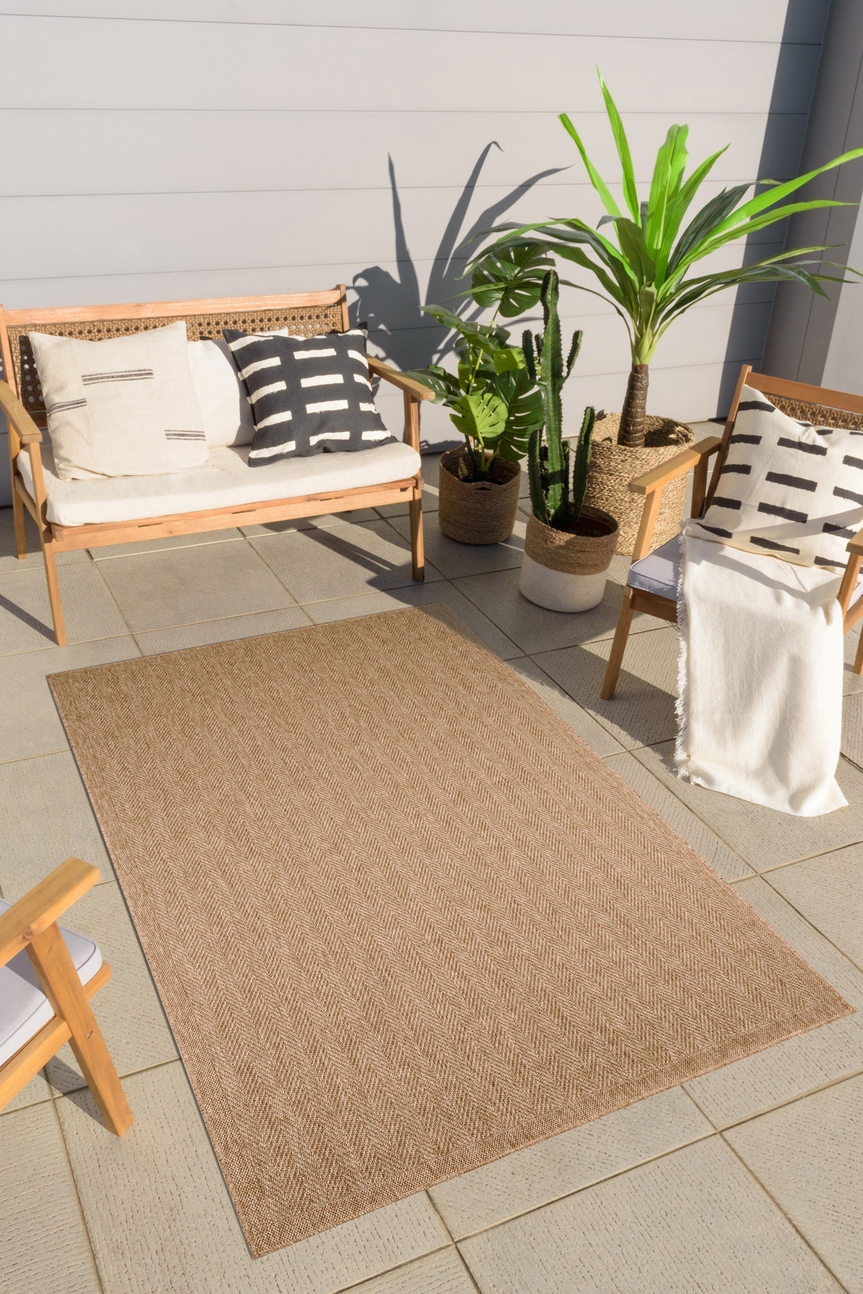 Tapis chevron effet jute naturel Nazar rugs