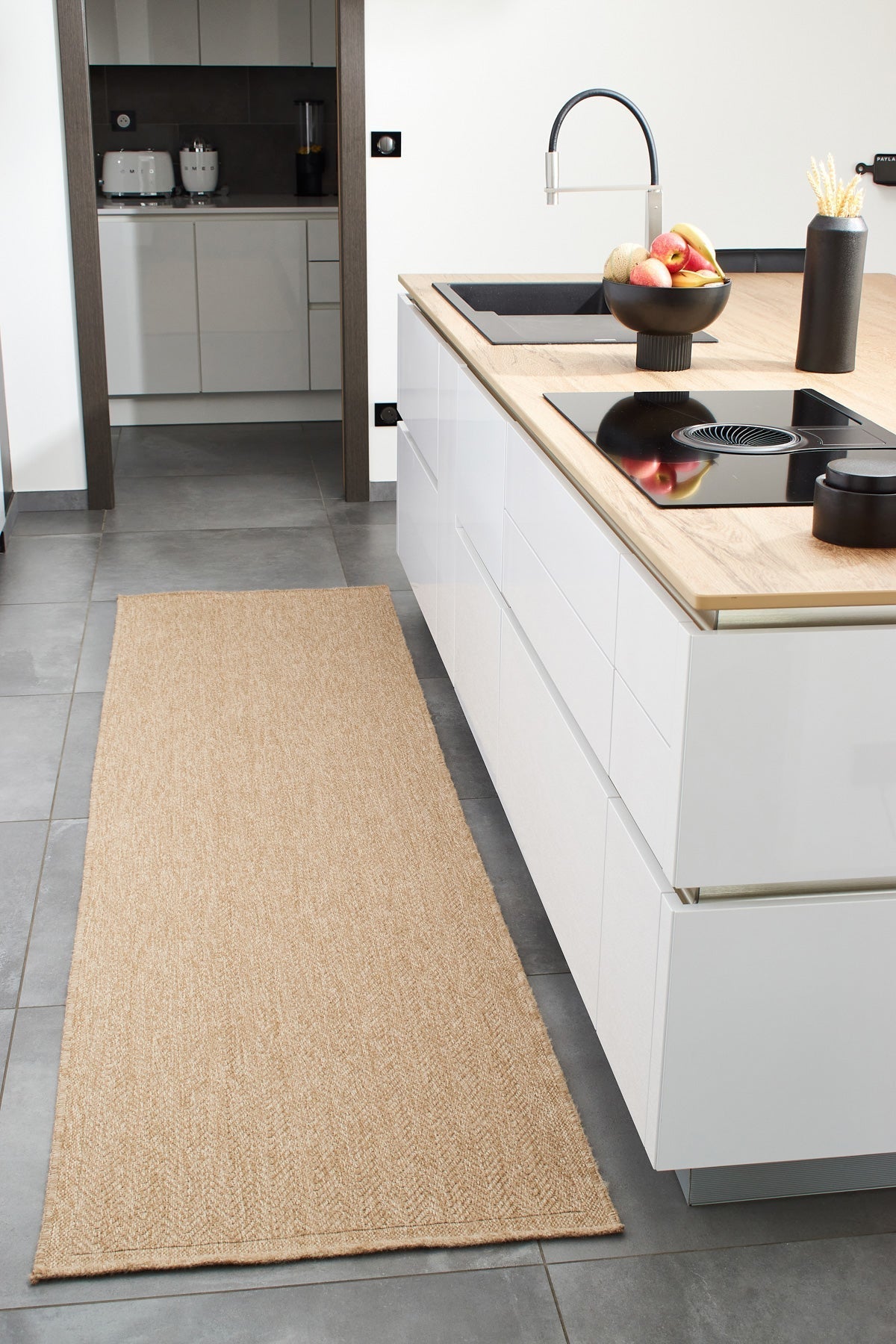 Tapis chevron effet jute naturel Nazar rugs