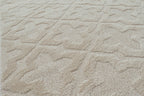 Tapis crème motif géométrique en relief Nazar rugs