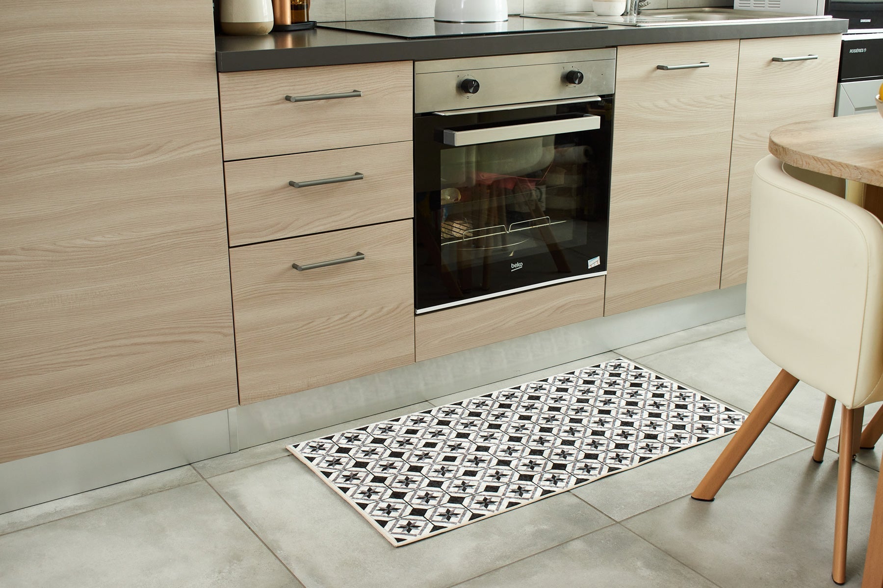 Tapis cuisine carreaux de ciment Nazar rugs