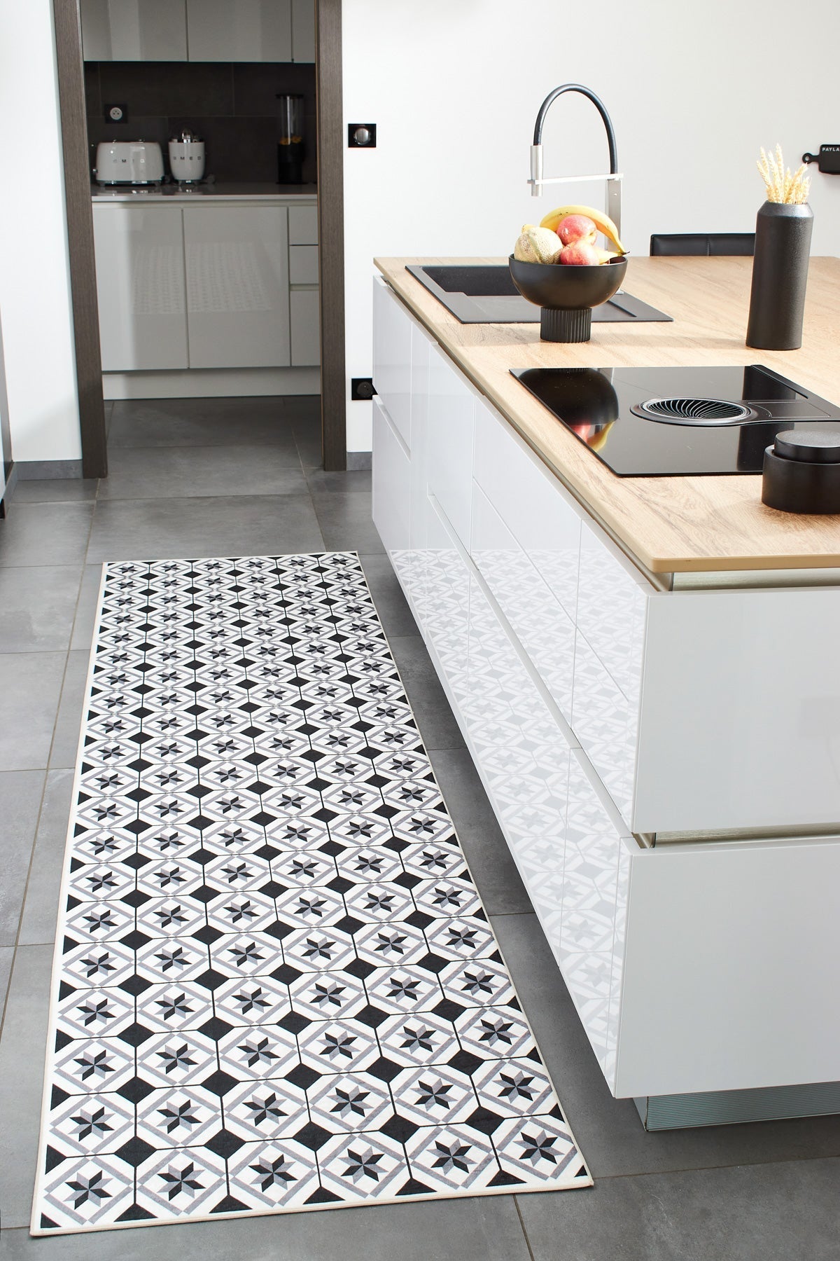 Tapis cuisine carreaux de ciment Nazar rugs