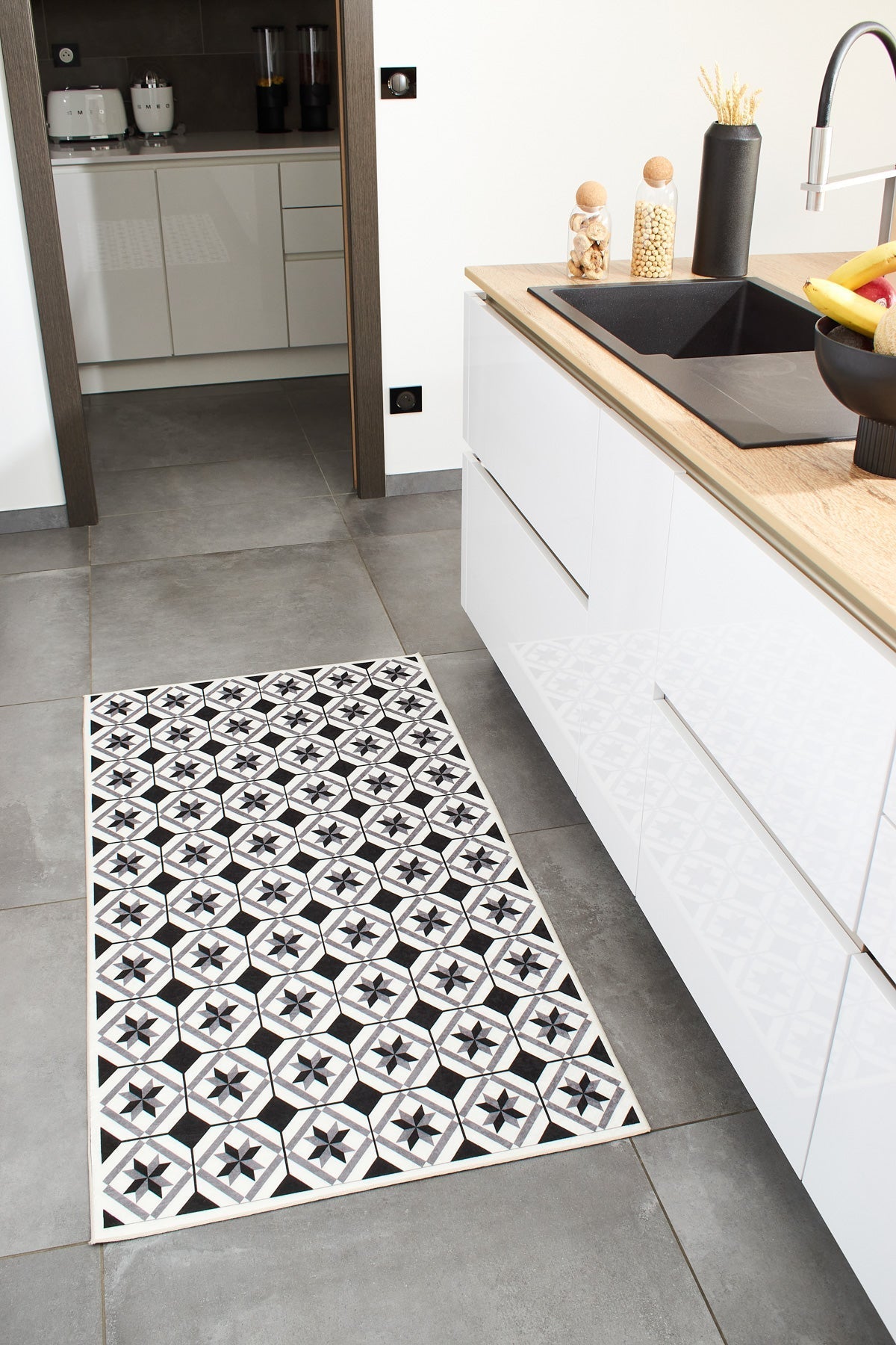 Tapis cuisine carreaux de ciment Nazar rugs