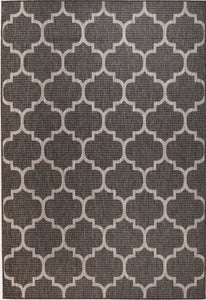 Tapis d'extérieur anthracite et blanc : MOA634ANT - Nazar rugs 70X140cm-Anthracite