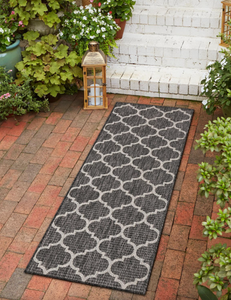 Tapis d'extérieur anthracite et blanc : MOA634ANT - Nazar rugs