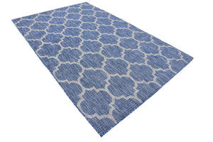 Tapis d'extérieur bleu et blanc : MOA634BLE - Nazar rugs