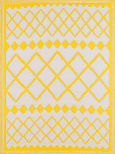 Tapis d'extérieur jaune motifs géométriques Nazar rugs
