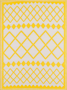 Tapis d'extérieur jaune motifs géométriques Nazar rugs