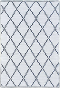 Tapis d'extérieur pour terrasse gris et blanc Nazar rugs