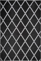 Tapis d'extérieur pour terrasse noir et blanc Nazar rugs