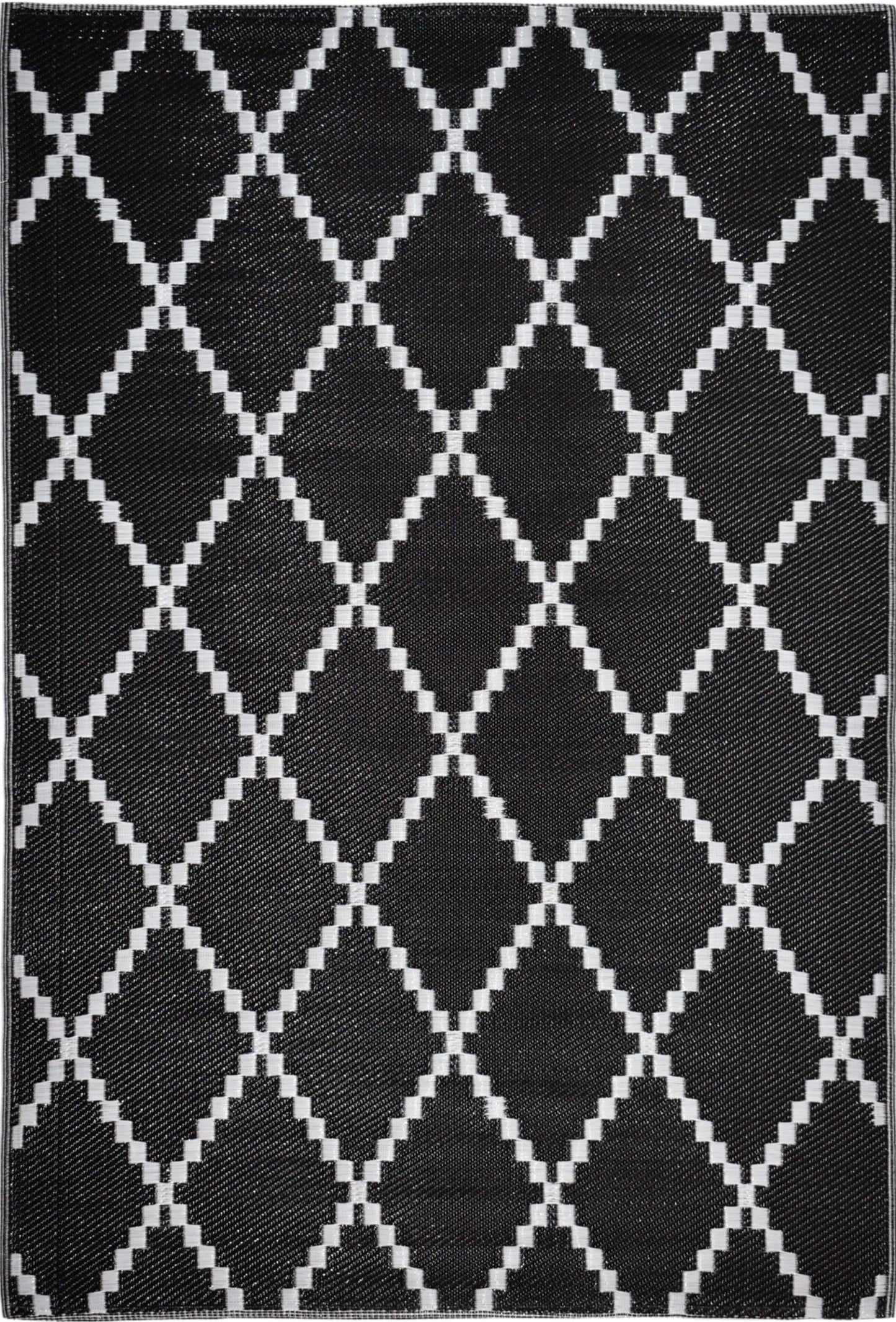 Tapis d'extérieur pour terrasse noir et blanc Nazar rugs
