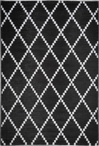 Tapis d'extérieur pour terrasse noir et blanc Nazar rugs