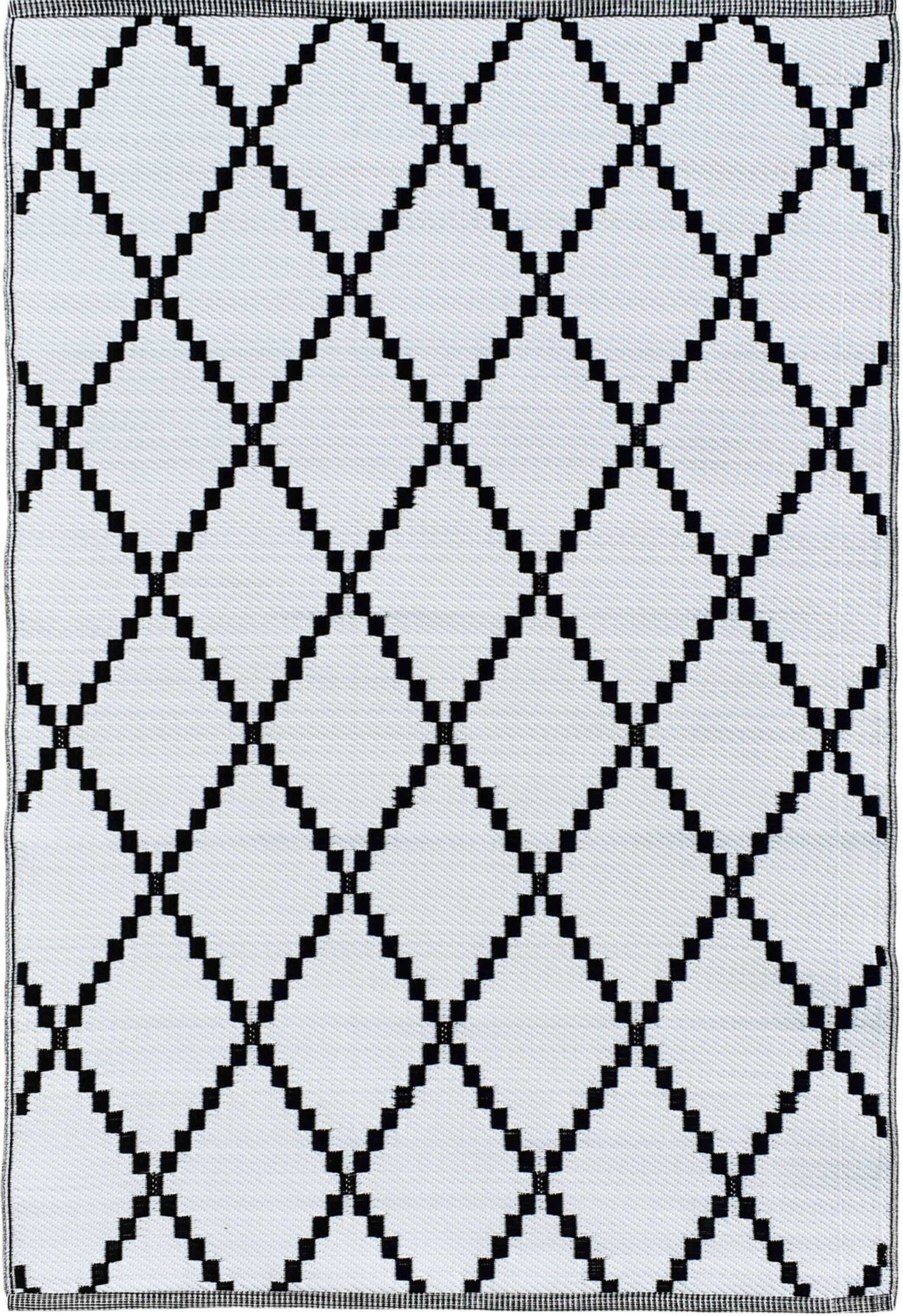 Tapis d'extérieur pour terrasse noir et blanc Nazar rugs