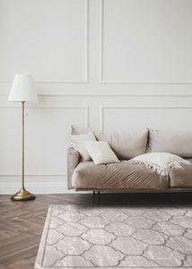 Tapis de salon à poils ras beige Nazar rugs