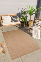 Tapis de salon beige effet jute naturel Nazar rugs