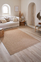 Tapis de salon beige effet jute naturel Nazar rugs