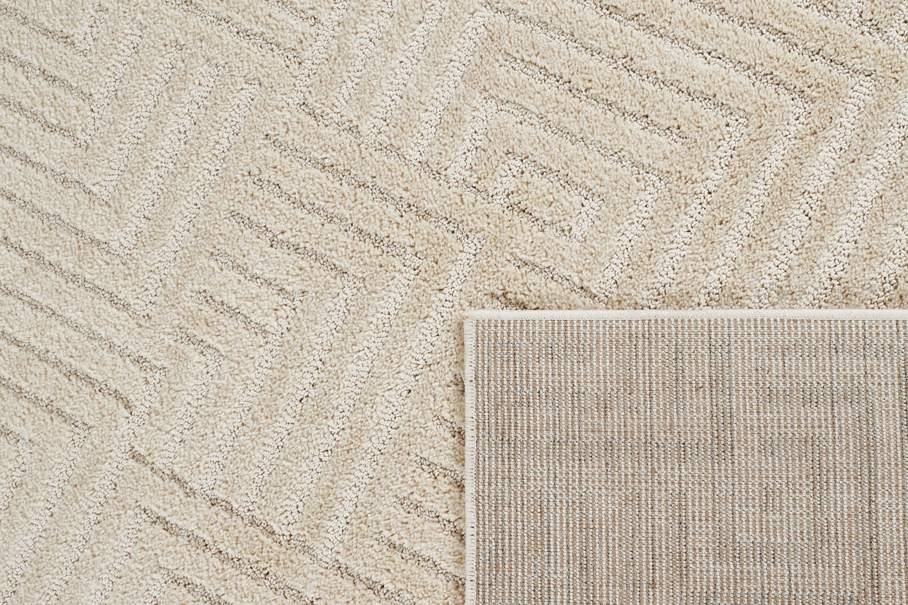 Tapis de salon crème à motif labyrinthe Nazar rugs