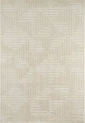 Tapis de salon crème à motif labyrinthe Nazar rugs