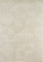 Tapis de salon crème à motif labyrinthe Nazar rugs