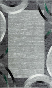Tapis de salon design graphique vert Nazar rugs