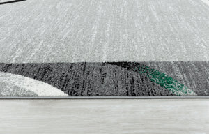 Tapis de salon design graphique vert Nazar rugs